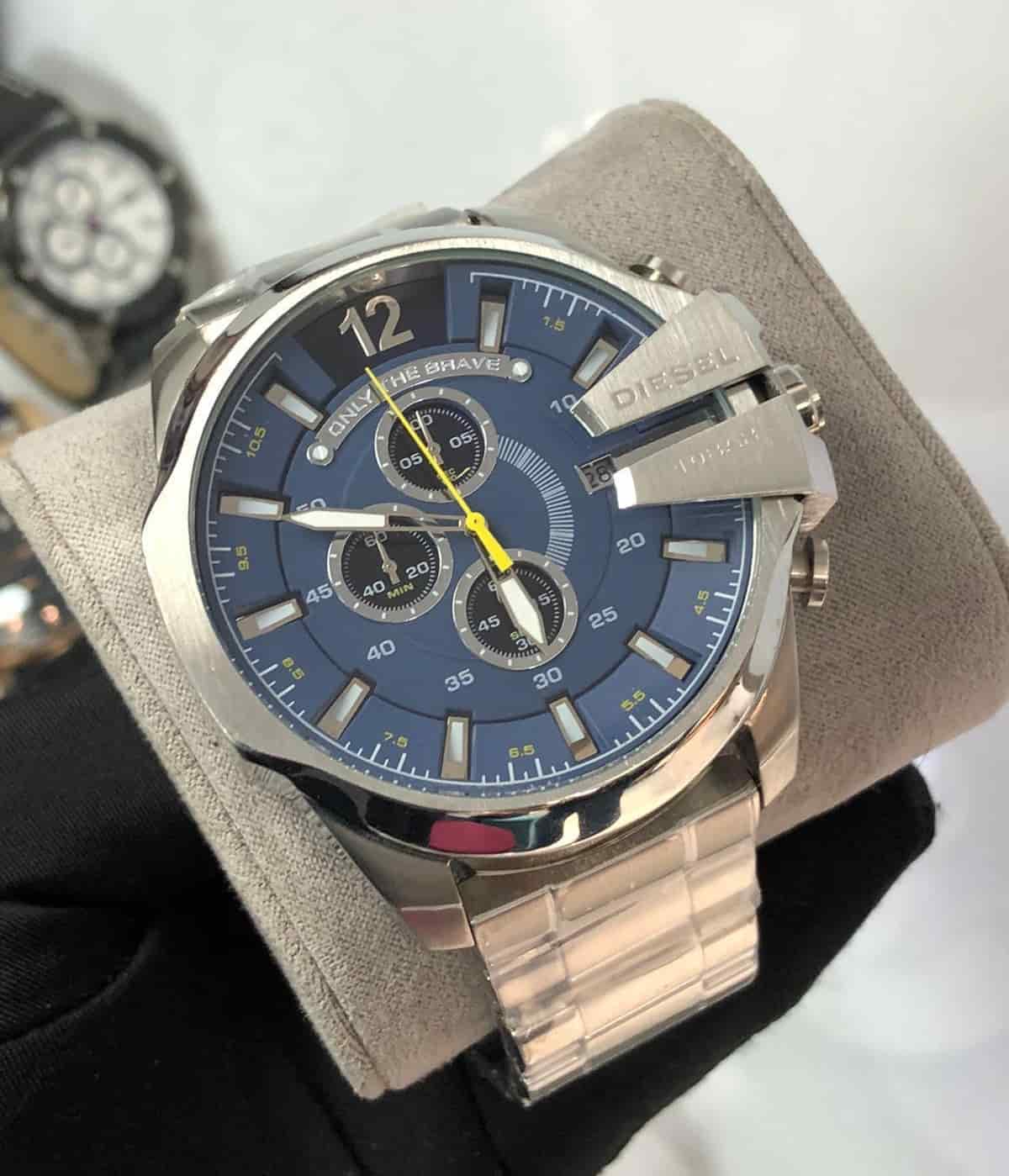 Diesel Mavi Kadran Gri Çelik Kordon L-100