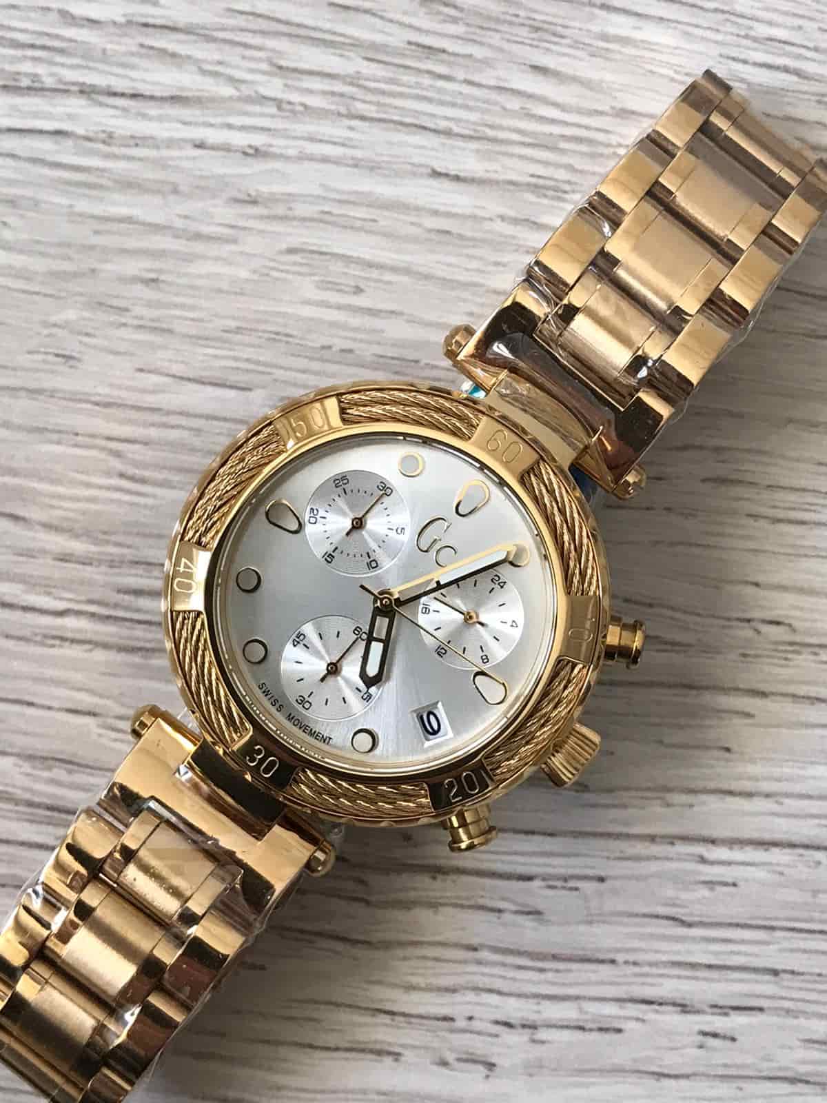 Guess Beyaz Kadran Gold Halat Çelik Kordon L-604