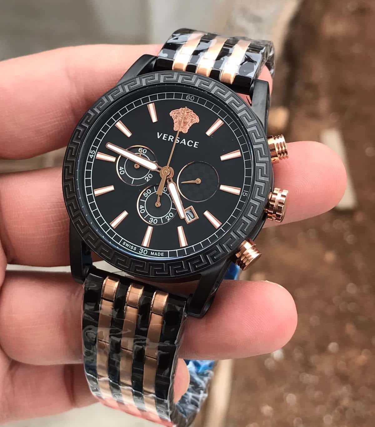 Versace Siyah Kadran Çelik Kordon L-91