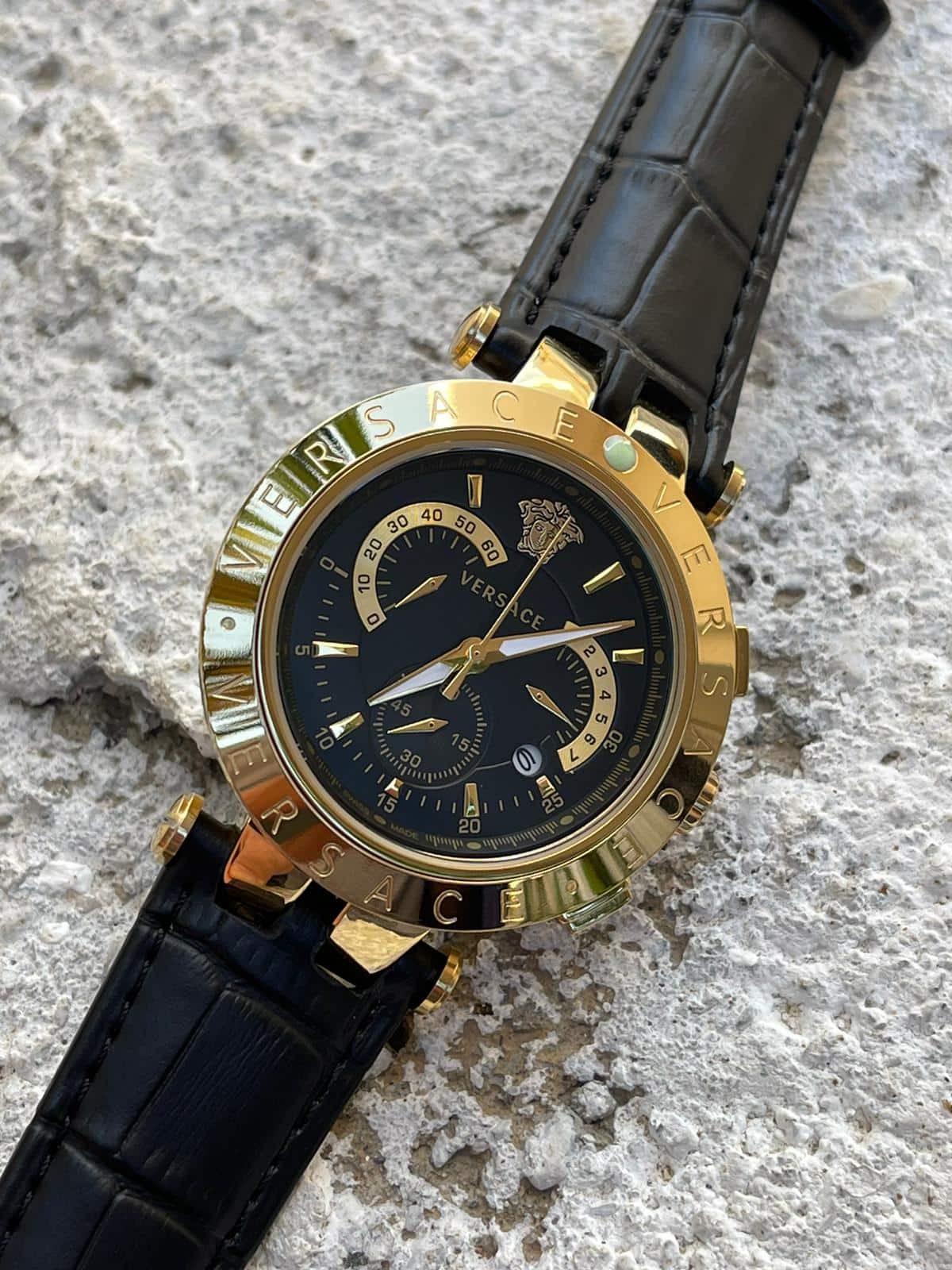 Versace Chronograph Full Siyah Saat L-633
