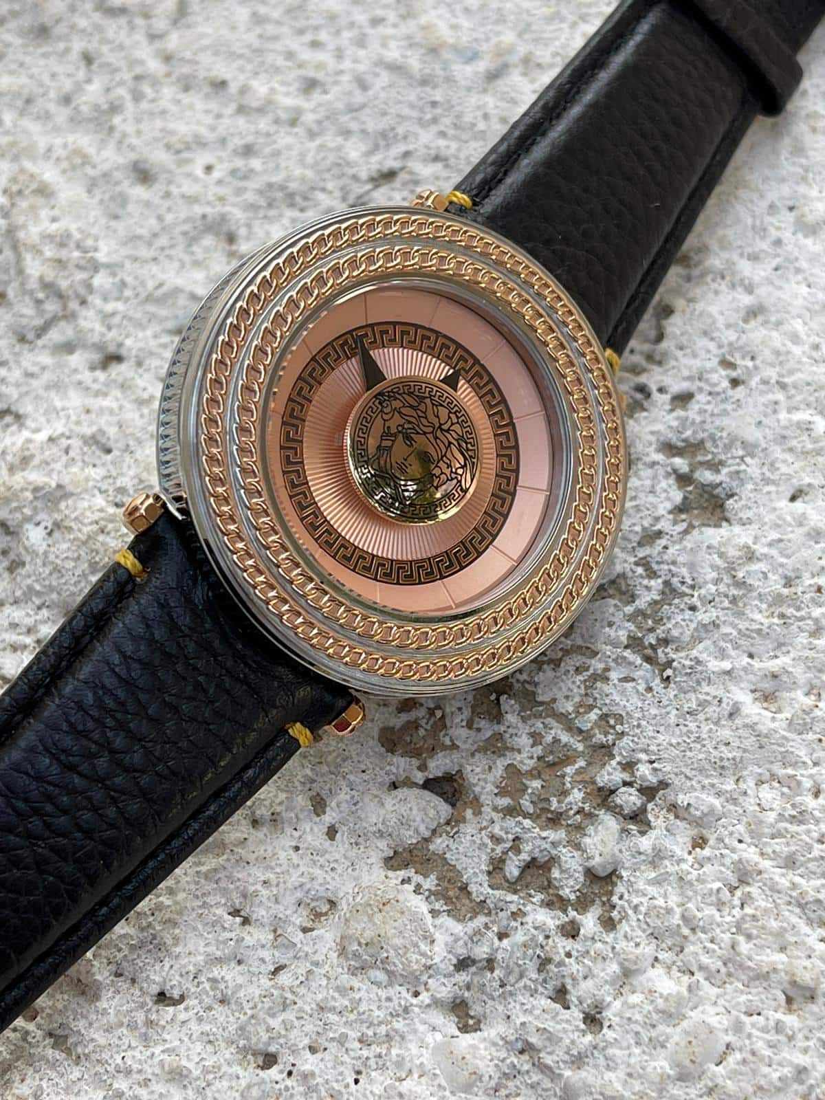 Versace Medusa Rose Kadran Siyah kordon Saat L-660